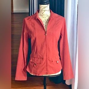 Autumn Rust Orange Zip Up Suede Blazer
Jacket size Small EUC, Pockets Vintage